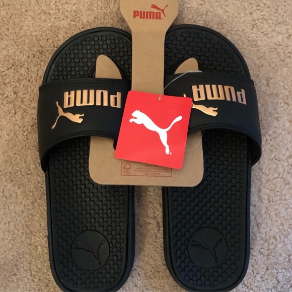 puma slides rose gold